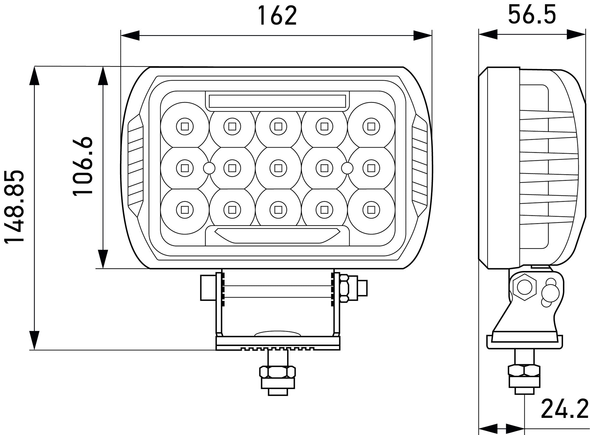 450 LED Hella ValueFit Series - LED Driving Lamp Kit – Universal Off-Road Light for Pickup Trucks, ATV, SUV, 4x4, Jeep, Tractors / 358154051