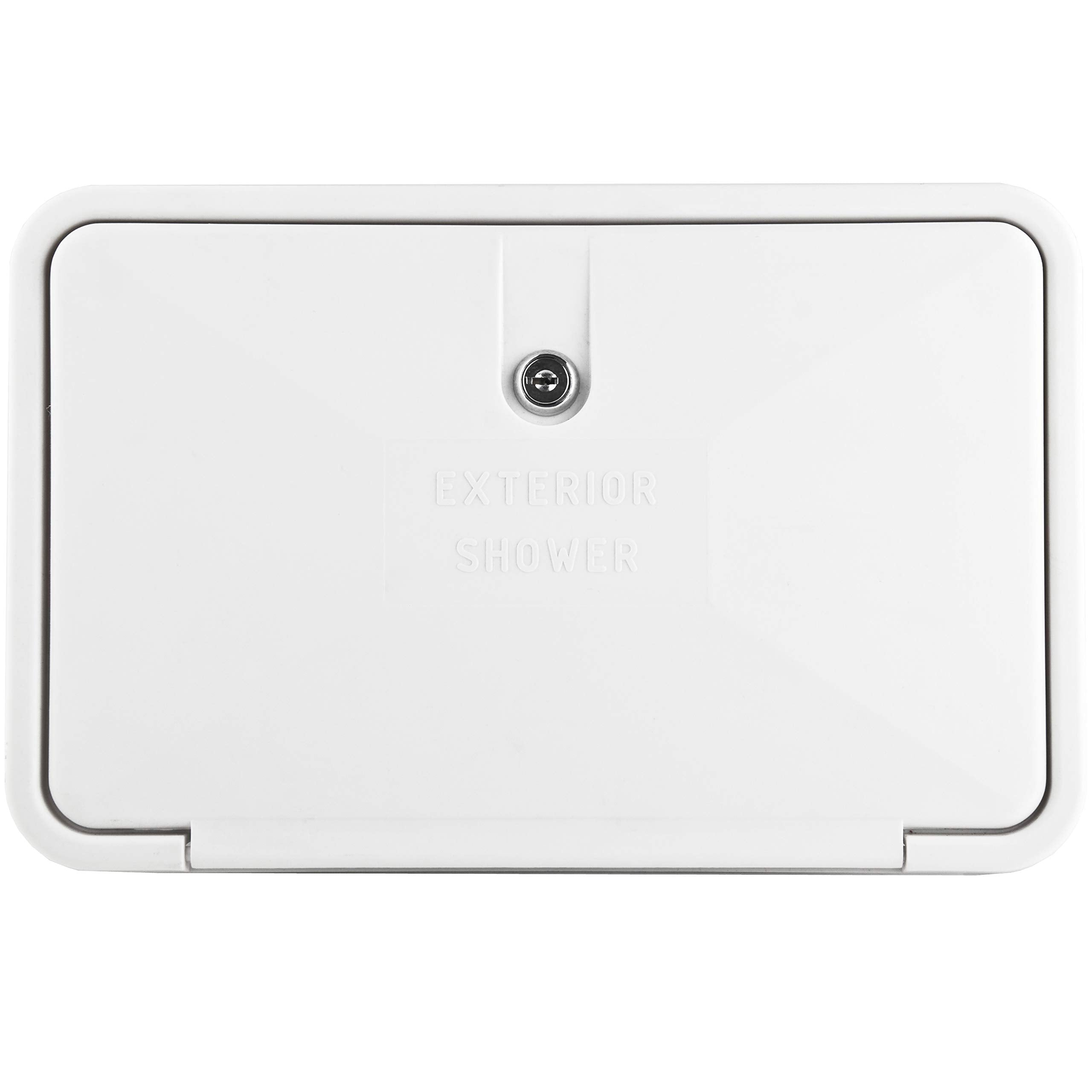 Dura Faucet RV Weatherproof DF-SA170-WT Exterior Shower Box Kit - Lock and Key (White)