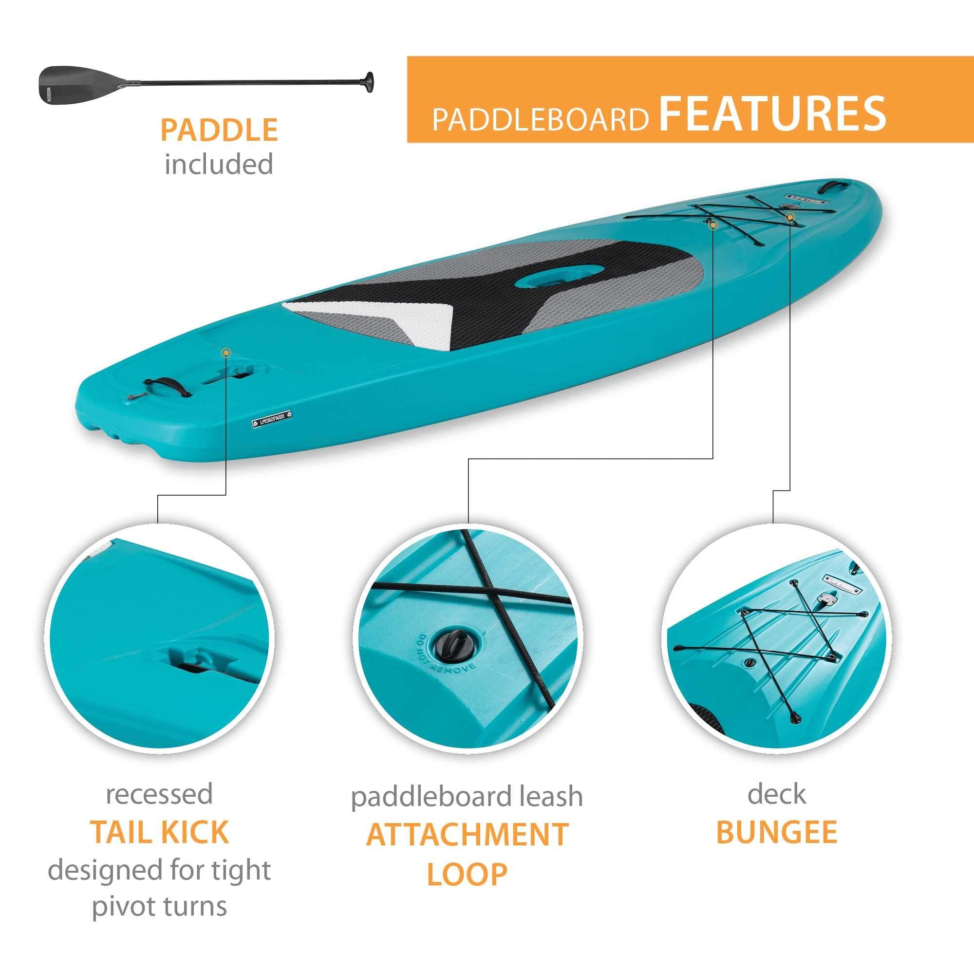 Hardshell Lifetime Horizon 100 Stand-Up Paddleboard (Paddle Included), Teal