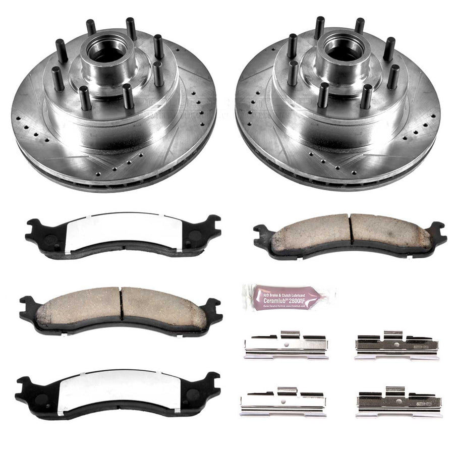 Power Stop Z36 Truck & Tow Brake Kit K5088-36, Carbon Fiber Ceramic Brake Pads and Drilled/Slotted Brake Rotors