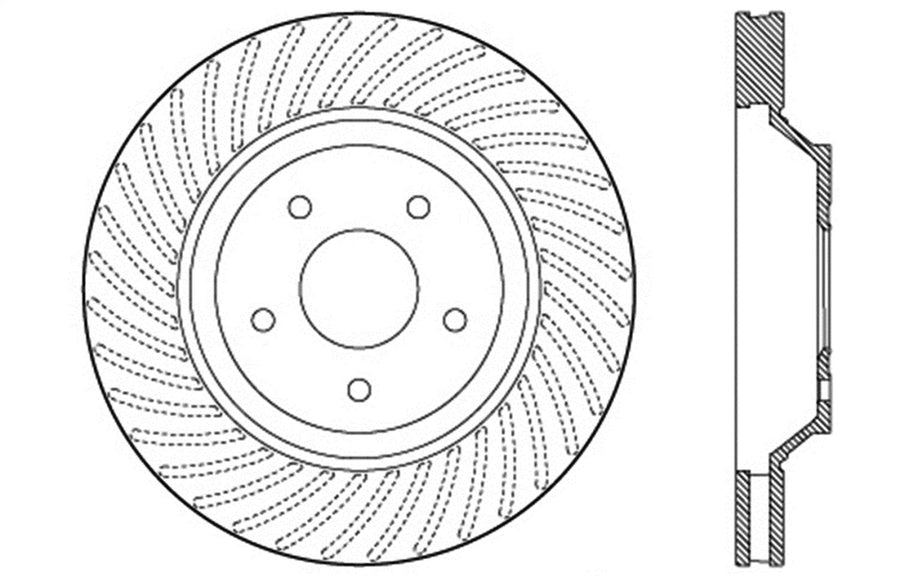 128.62046L StopTech Sport Cross Drilled Brake Rotor (Front Left), 1 Pack