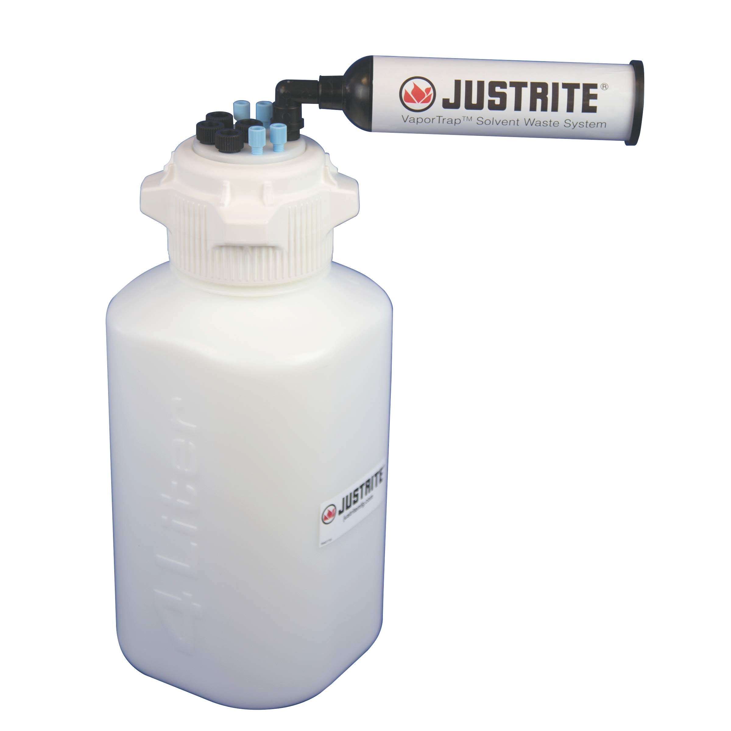 VaporTrap Justrite 12815 Carboy with Filter Kit, 83mm, 4L, 8 Ports