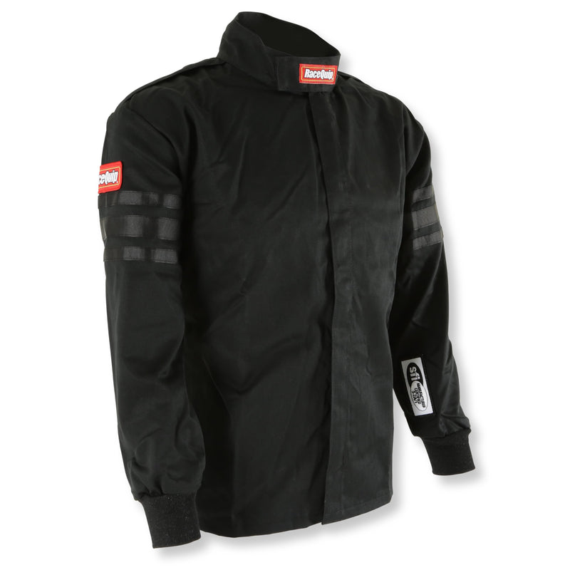 RaceQuip Fire Suit Jacket Racing Driver Single Layer SFI 3.2A/ 1 Black Junior Large 1969995