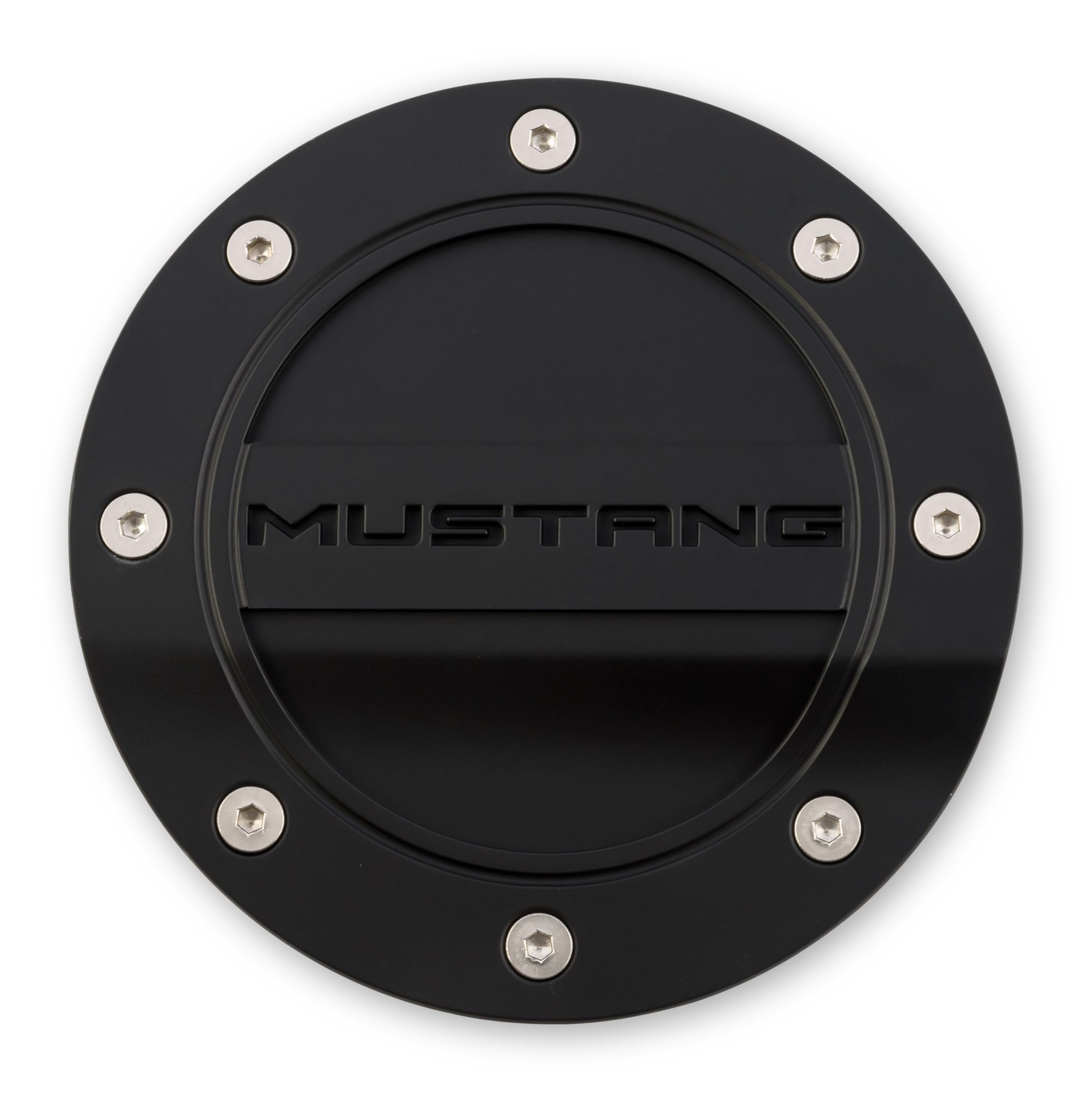 Fuel Door Comp Series Black with Mustang Logo Drake Muscle Cars FR3Z-6640526-MA