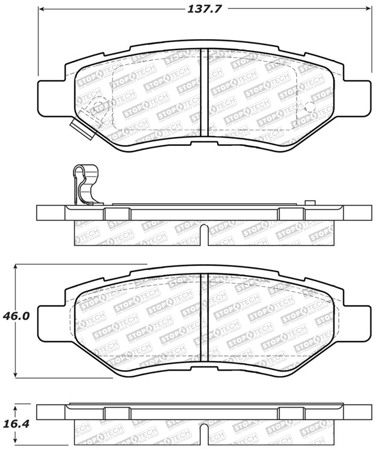 Brake Pads StopTech 305.13370 Street Select with Hardware