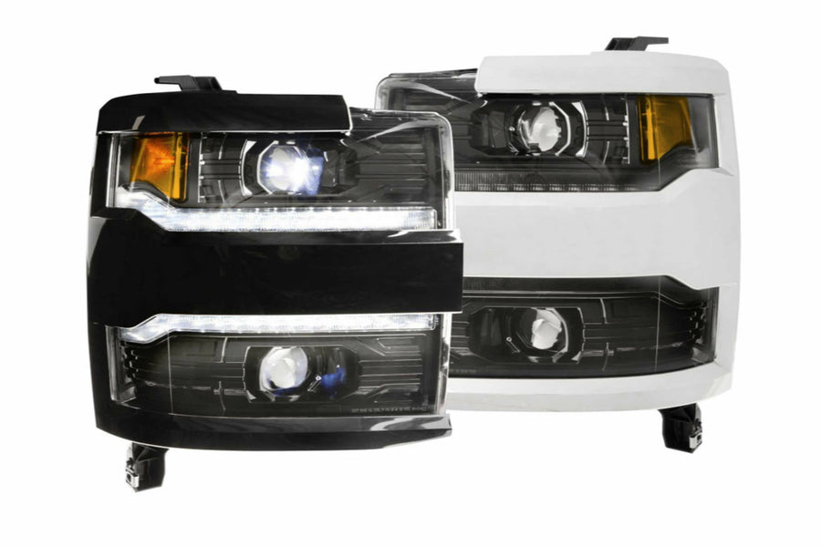 Morimoto XB LED Headlights fits 2015-2019 Chevrolet Silverado HD with Chrome Bezel, Plug and Play Headlight Assemblies (LF541, LF541.C)