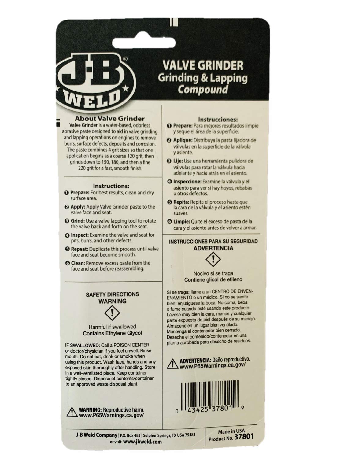 Valve Grinding Compound J-B Weld Carded 1.5 oz.