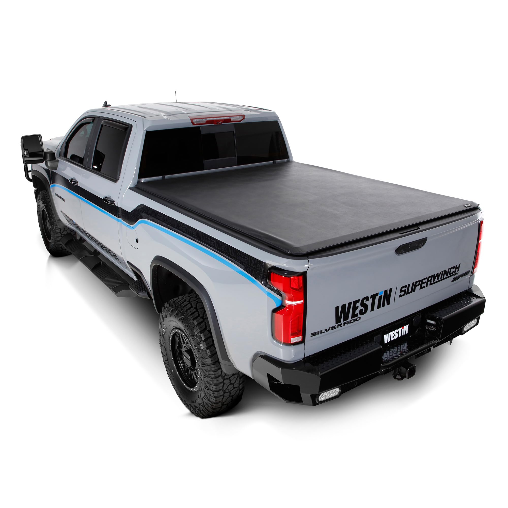 Westin Roll-Up Tonneau Cover, Hook and Loop Attachment, Vinyl Top, Black, 6 ft 10 in Bed, Compatible with GM Fullsize Truck 2020-25, Kit
