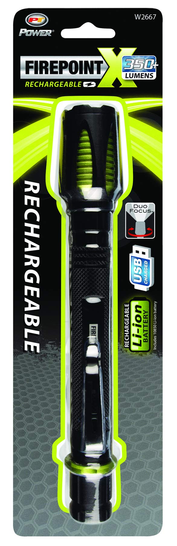 DuoFocus Adjustable Performance Tool W2667 LED Flashlight with Seoul LED, 368 Lumens, Water and Impact Resistant, Includes 10870 Li-ion Battery