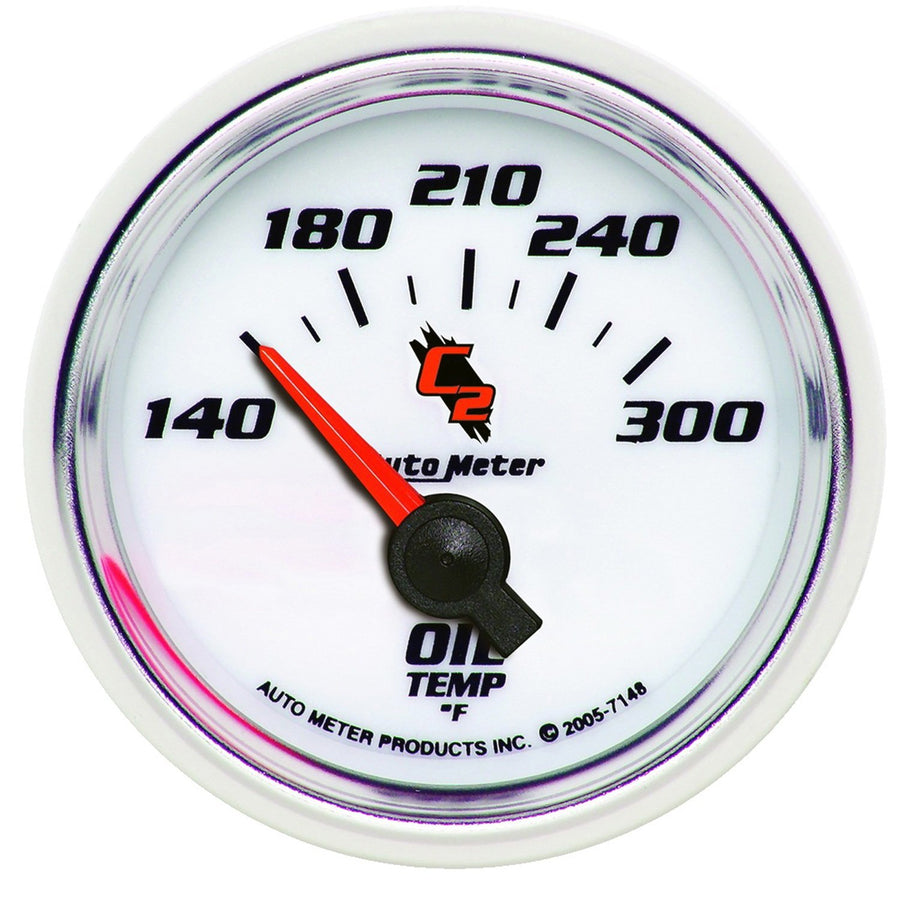 Auto Meter C2 2-1/16" 140-300 F Short Sweep Electric Oil Temperature Gauge 7148