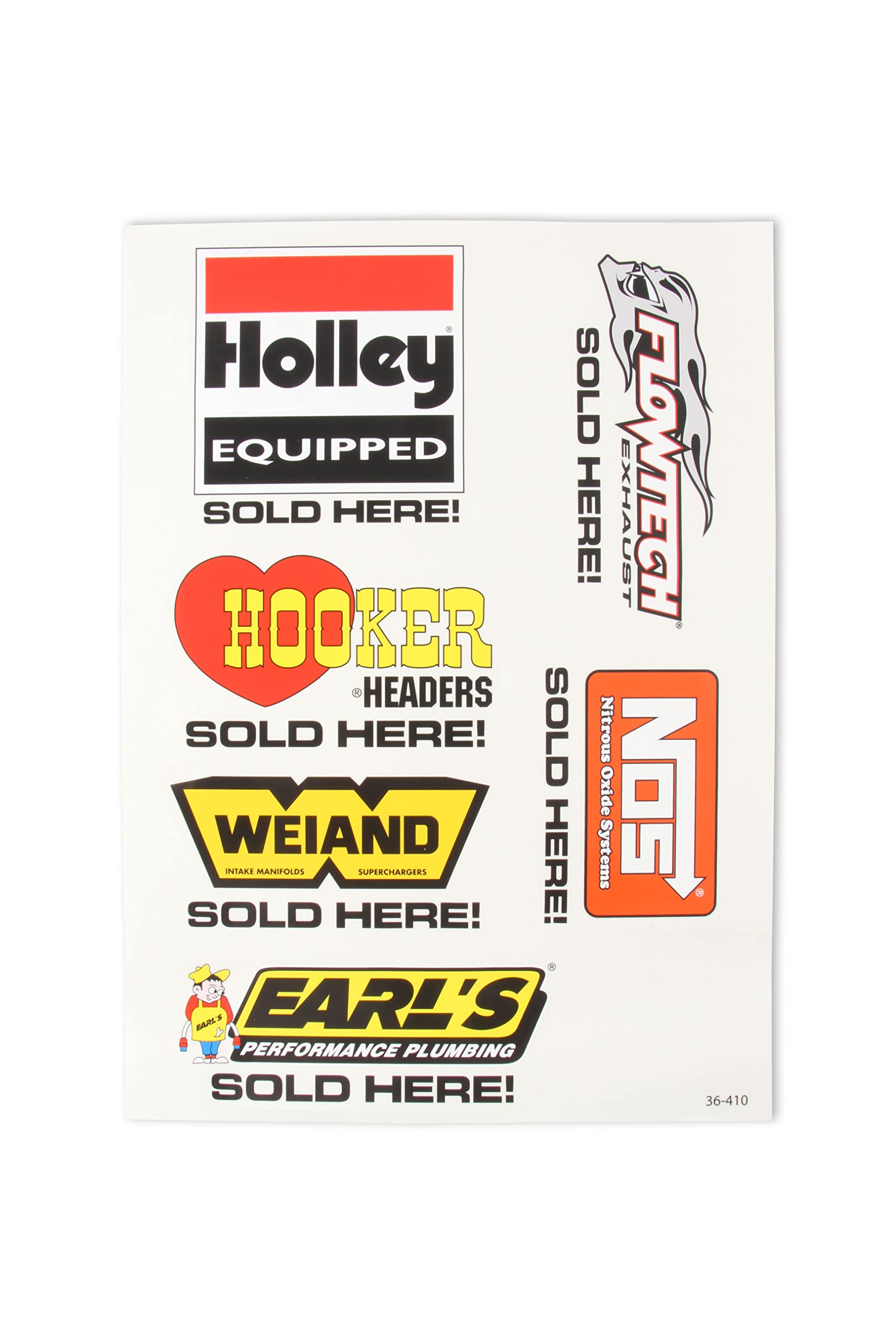 36-410 Holley Assorted Brands Sold Here Decal Sheet