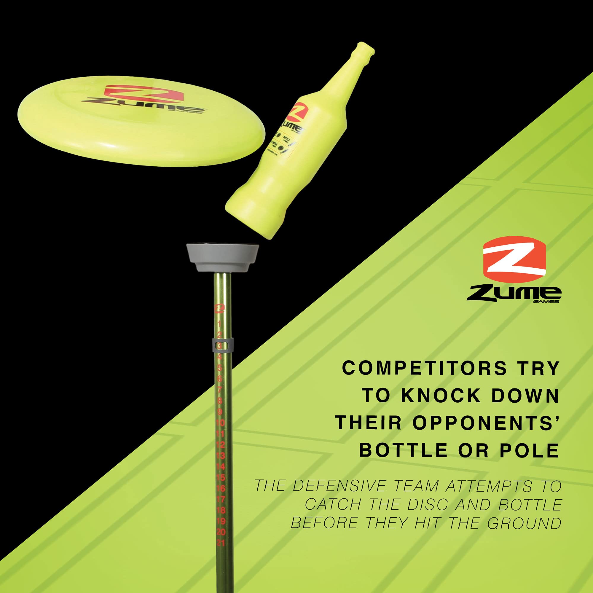 Zume Games Outdoor Target Game Bottle Battle Disc-Throwing for Ages Six and Older