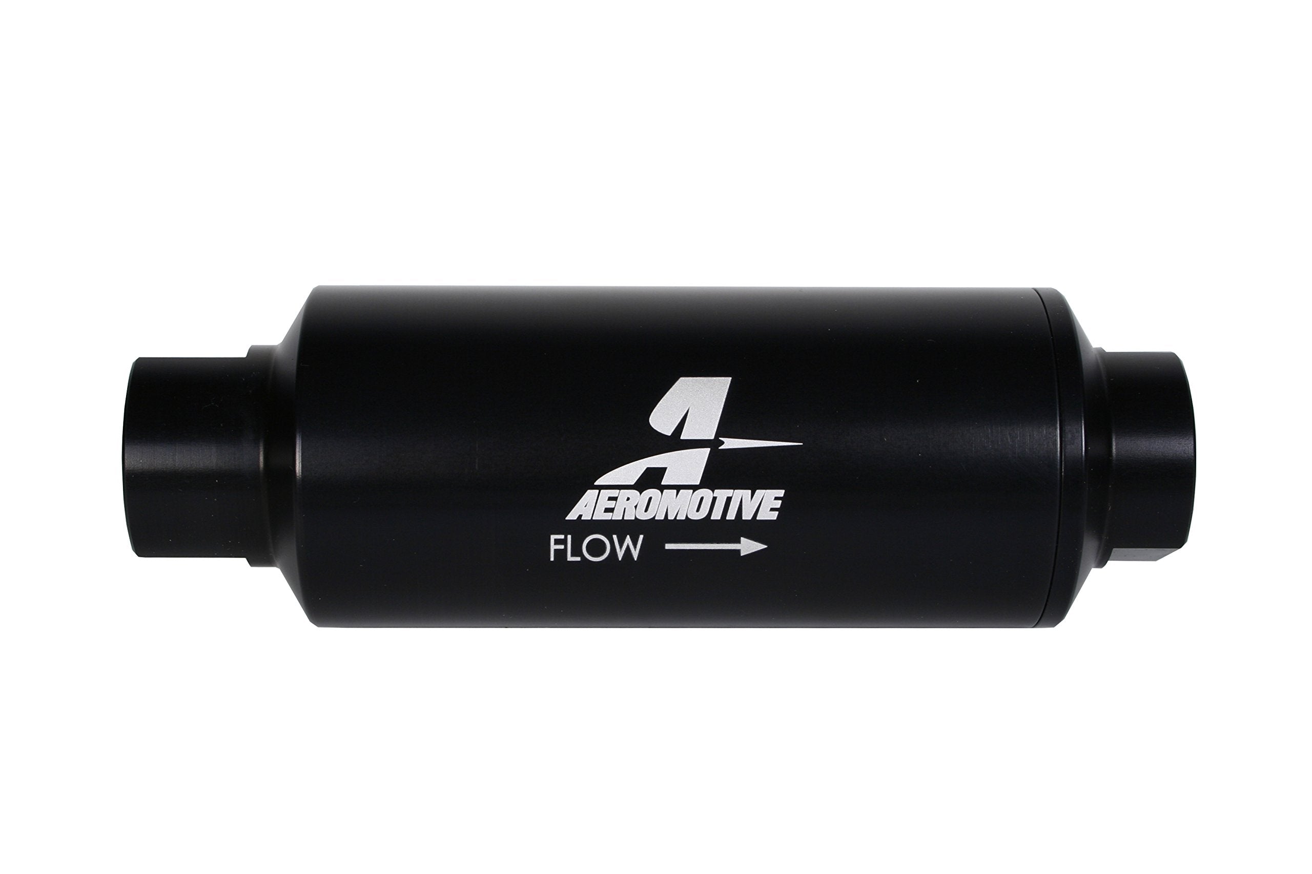 In-Line Aeromotive 12343 Filter, 40-Micron Stainless Mesh Element, ORB-12 Port, Black Hard-Coat, Marine, 2-1/2" OD