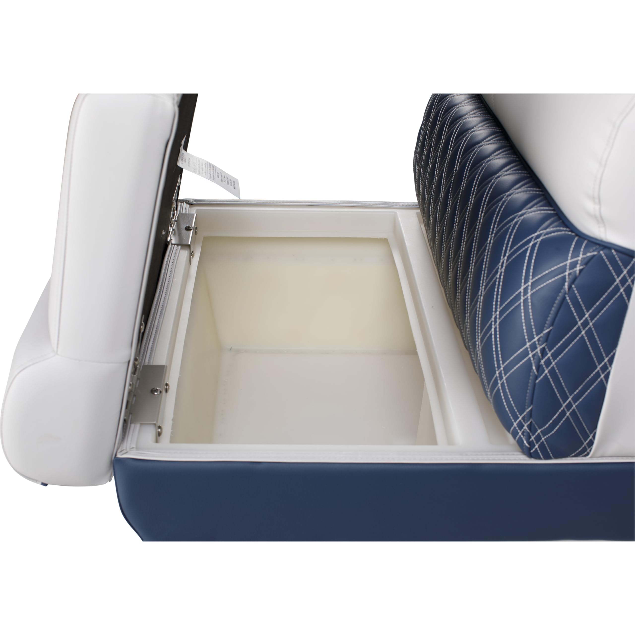 30" Lippert Sunset Collection Straight Pontoon Bench Seat, Contoured Foam Cushioning, Durable Marine-Grade Vinyl, Built-In Dry Storage, Poly Frame, 30"L x 28"W x 30"H - 2024021584