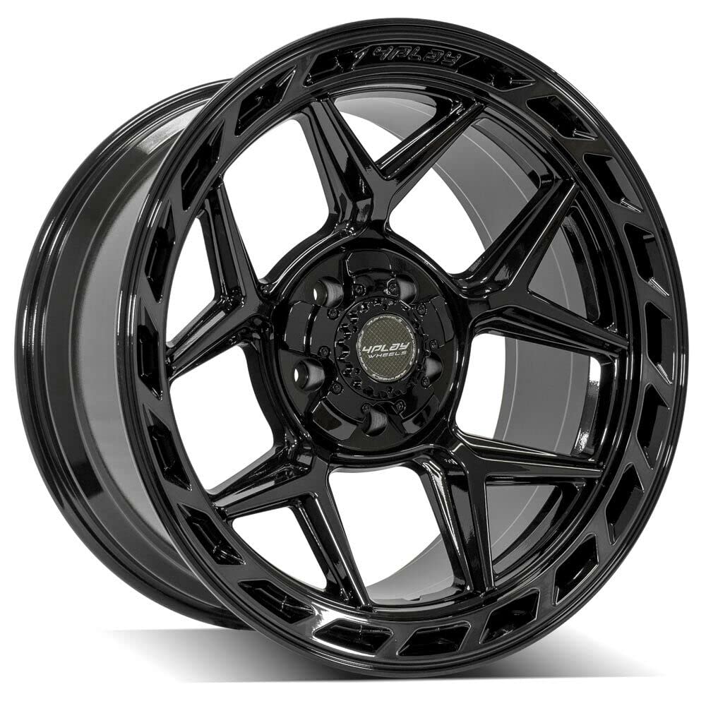 4PLAY Wheels 4P55-20100-5D55-18BBT Painted Brushed Black Wheel (20 x 10. inches /5 x 127 mm, -18 mm Offset)