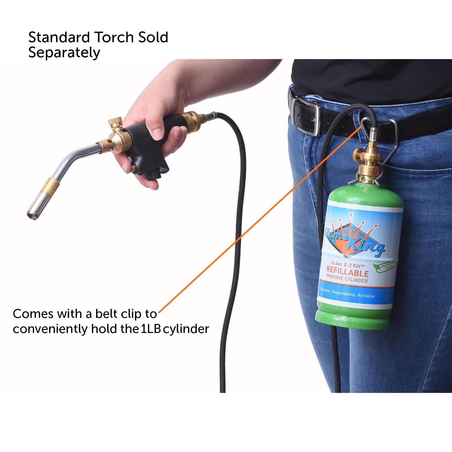 5-FT Flame King YSNMT48 Flexible Extension Hose for 1Lb Propane Tank Cylinders