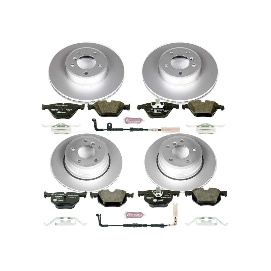 Power Stop ESK5439 Euro-Stop Front & Rear Brake Kit and 1 Front & 1 Rear Sensor Wires For BMW 525xi, BMW 5, BMW 528i xDrive, BMW 5, BMW 530xi, BMW 535i xDrive, BMW 5 [Model Specific]