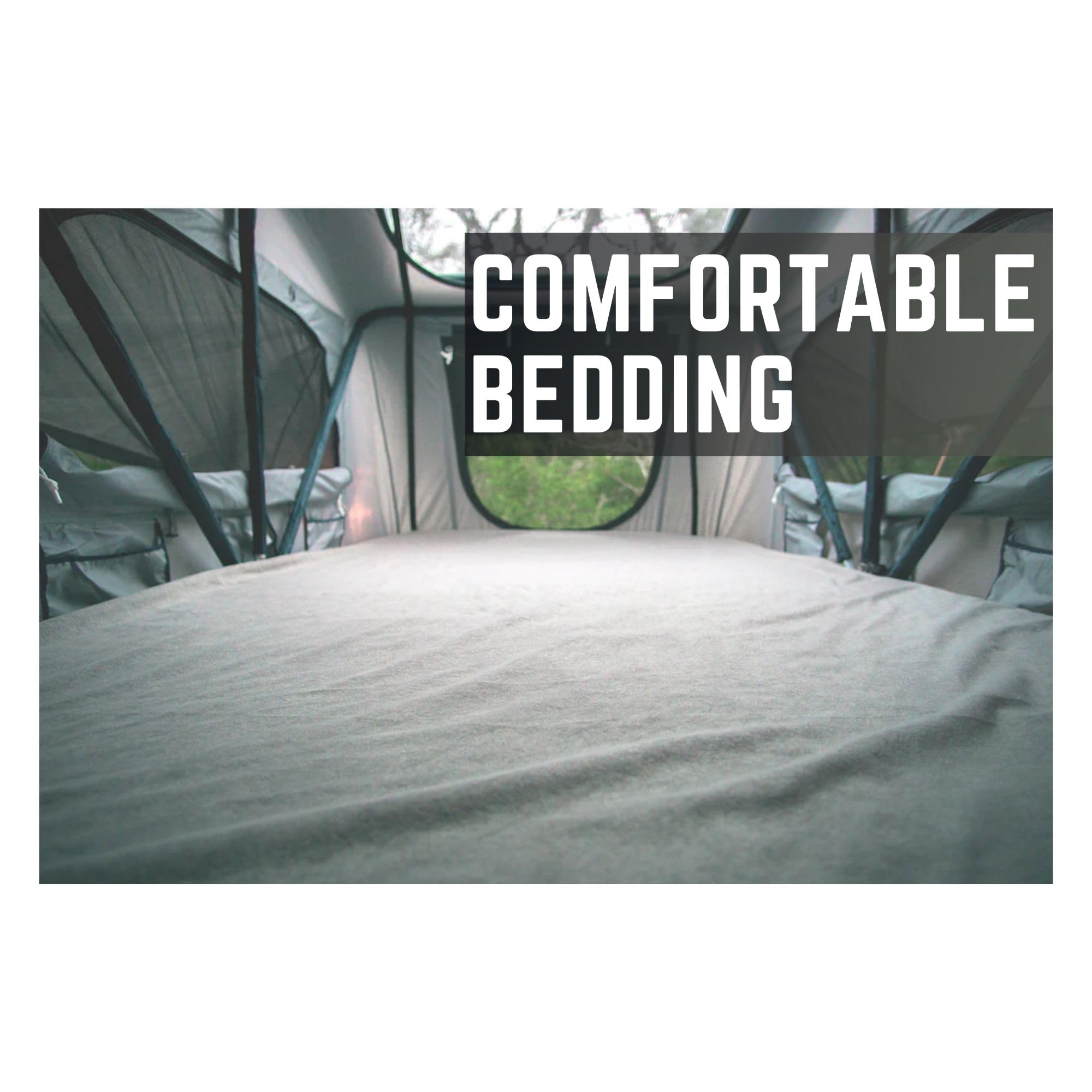 Vagabond Lite ROAM Rooftop Tent Sheet - 2 Person Tent - Rooftop Camping - Queen Mat for Rooftop Tent - Bed Sheets for Camping - Lightweight Bedding for Two (Standard, Waterproof Terrycloth)