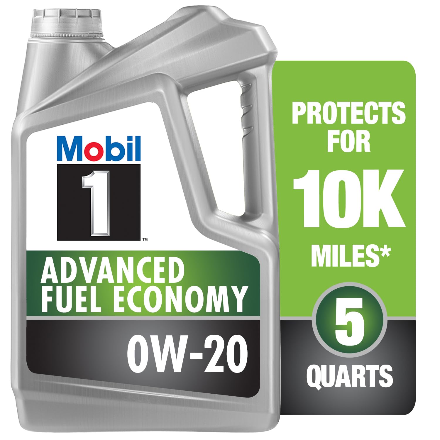 Mobil 1 Full Synthetic Motor Oil Advanced Fuel Economy 0W-20, 5 Quart