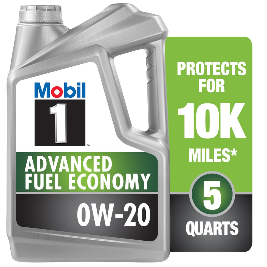 Mobil 1 Full Synthetic Motor Oil Advanced Fuel Economy 0W-20, 5 Quart