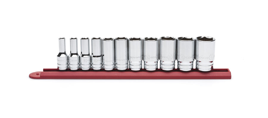 11 Pc. GEARWRENCH 3/8" Drive 6 Pt. Mid-Length Socket Set, SAE - 80555S