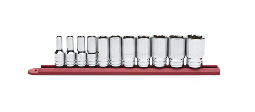 11 Pc. GEARWRENCH 3/8" Drive 6 Pt. Mid-Length Socket Set, SAE - 80555S