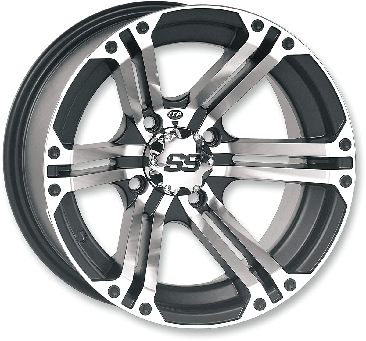 ITP SS212 Matte Black Wheel with Machined Finish (14x8"/4x137mm) SS ALLOY