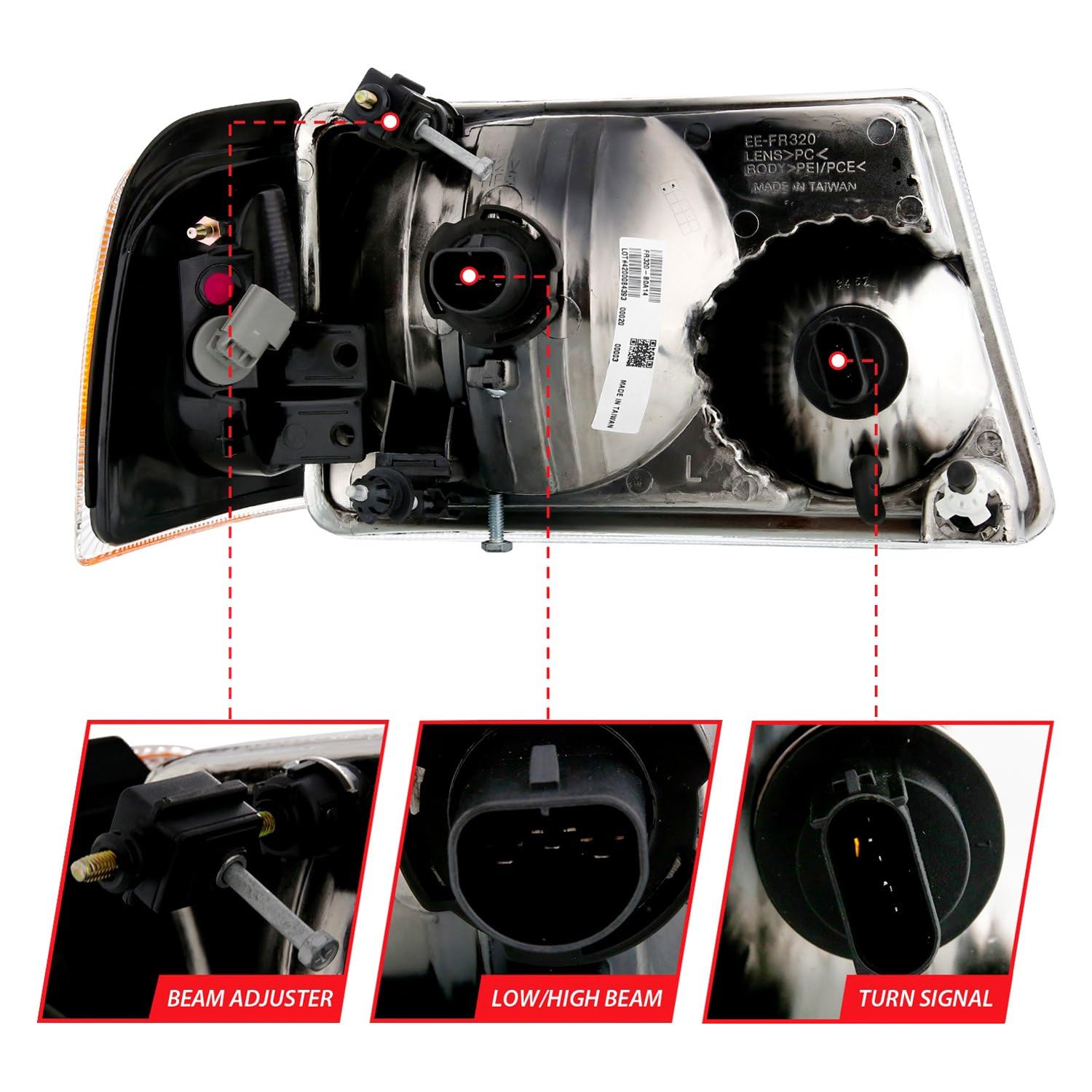 Usa Anzo 111484 Projector Headlamps Fits Ford Ranger