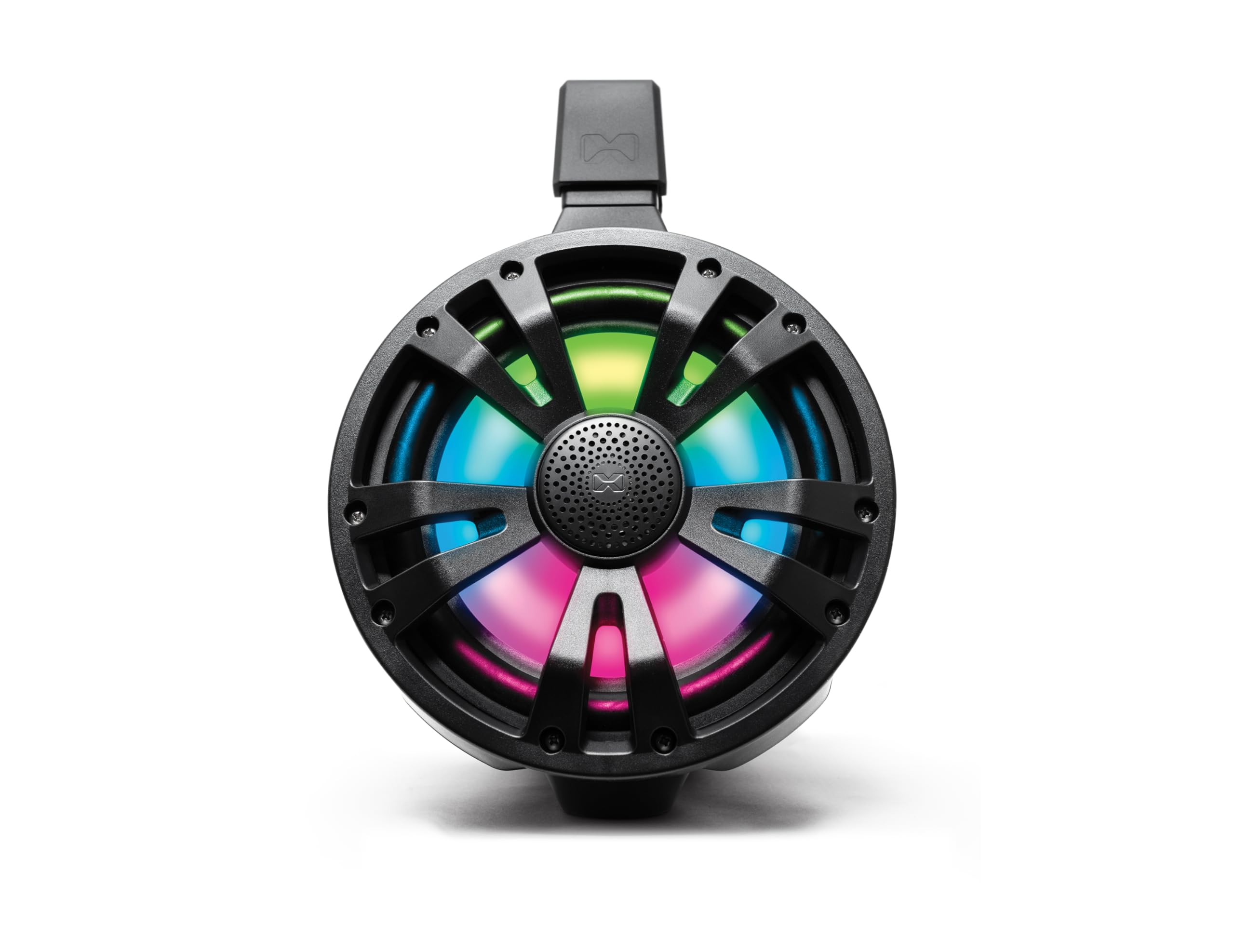 SoundExtreme TB8 8-inch ExtremeTower Powersports Marine Waterproof Sealed 2-Way – 1 Battery-Powered Bluetooth Amplified Speaker + 1 Passive Speaker – Black