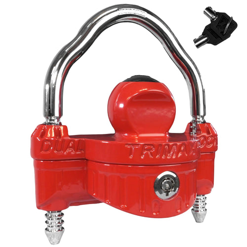 UMAX 25D - Trimax Trailer Lock for Hitch, Dual Purpose Transforms to U Lock - Trailer Hitch Lock for 1-7/8" - 2-5/16" Couplers, All Coupler Types