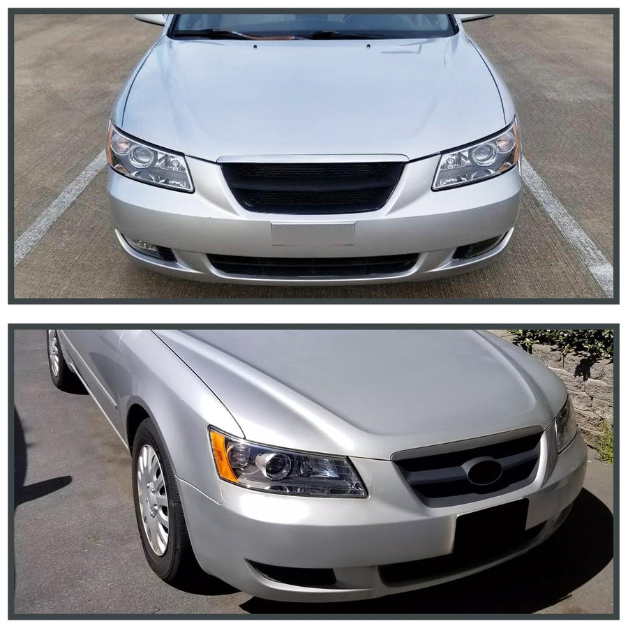 Black Projector Headlights SPEC-D TUNING Compatible with 2006-2008 Hyundai Sonata, Left + Right Pair Headlamp Assembly