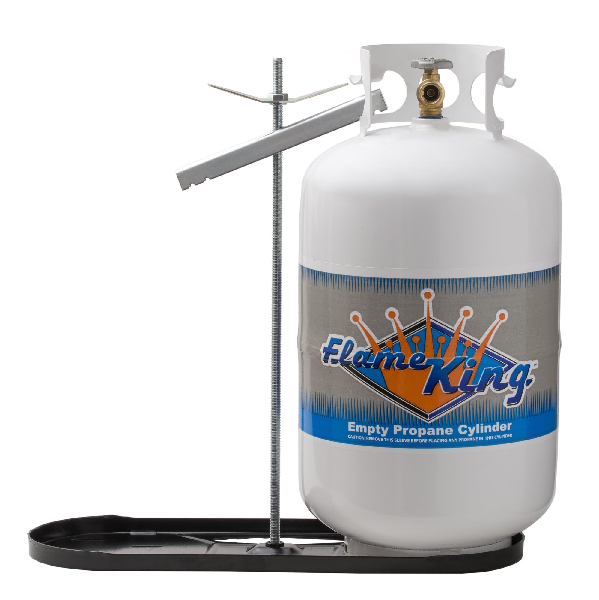 Dual Flame King RV Propane Tank Cylinder Rack for Trailers and RVs for 30lb Tanks - KT30MNT (Tanks Sold Separately), Black