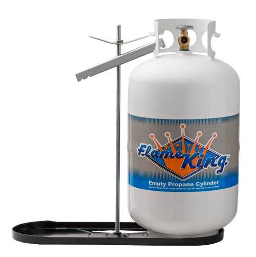 Dual Flame King RV Propane Tank Cylinder Rack for Trailers and RVs for 30lb Tanks - KT30MNT (Tanks Sold Separately), Black