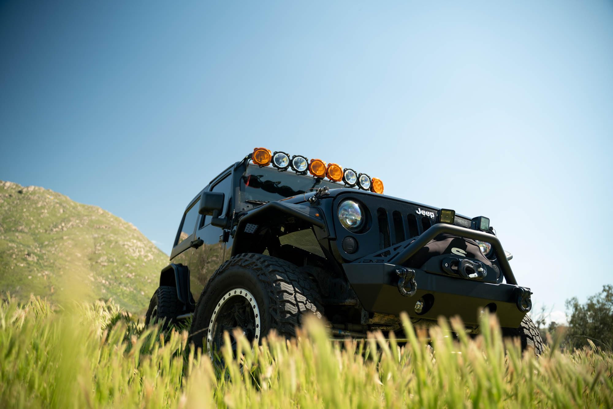DV8 Offroad Fender Flares Spec Series for 2007-2018 Jeep Wrangler JK | Offers Improved Tire Clearance | Included Plug & Play Amber Marker Lights | Tube & Plate Steel Design | Black Powder Coat