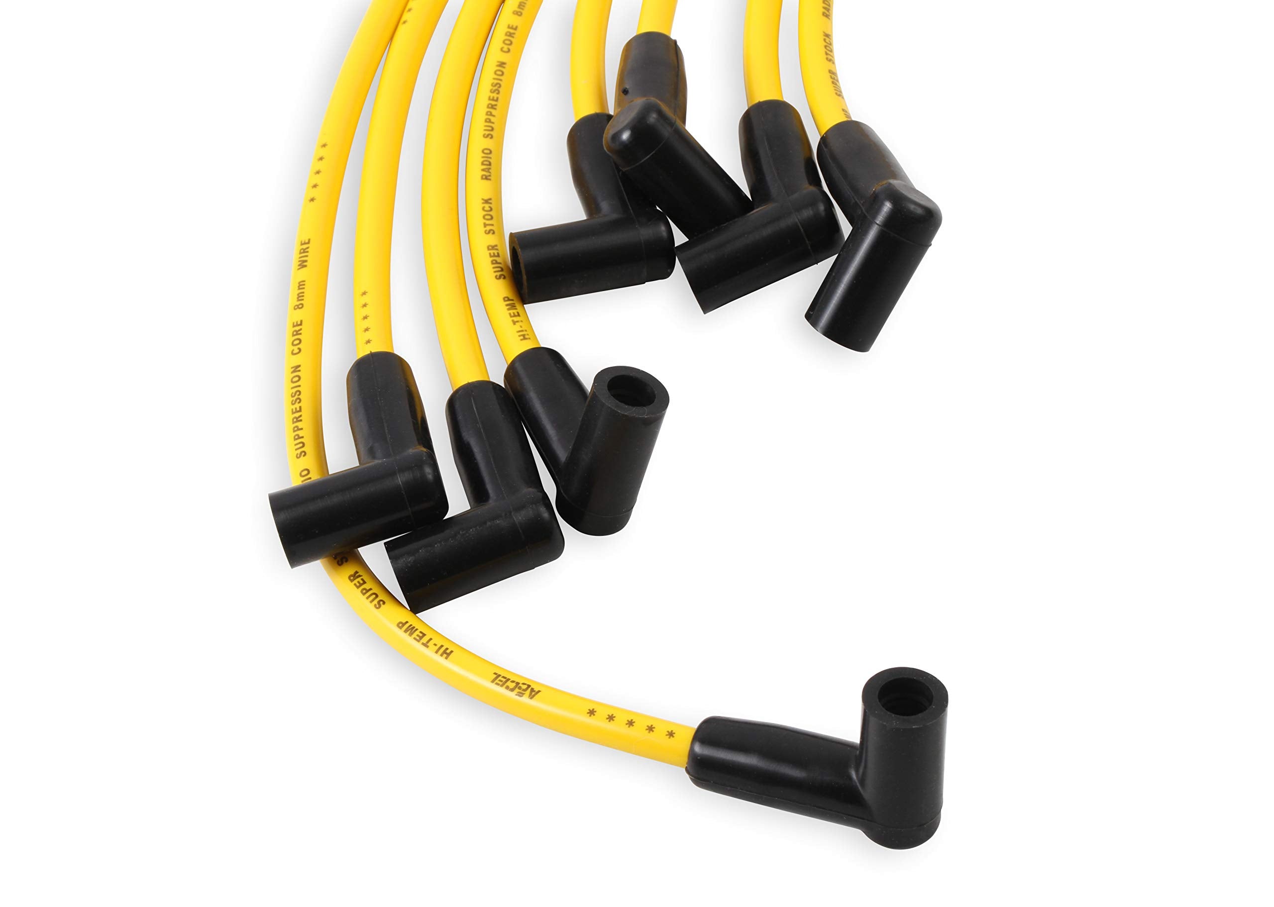 4048 ACCEL Spark Plug Wire Set - 8mm - Yellow with HEI Stock Style Boots