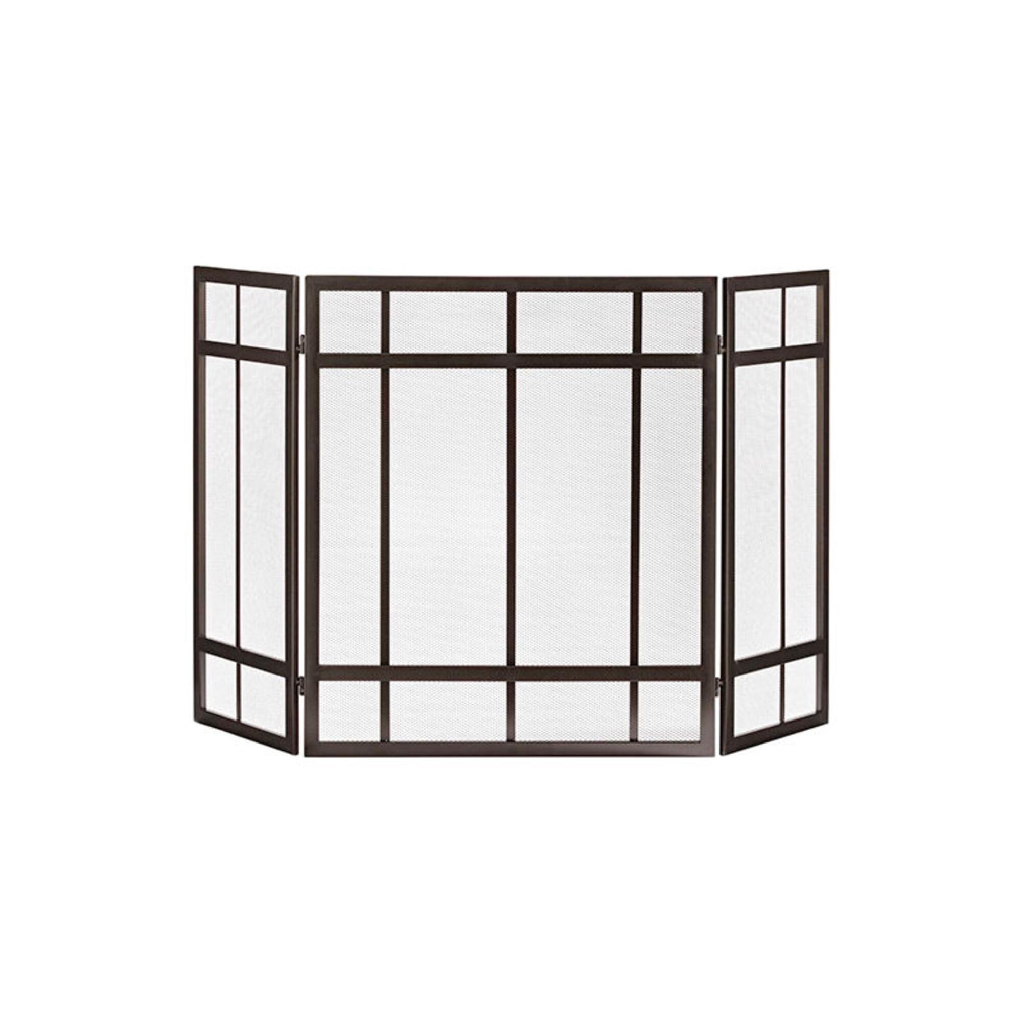 Mission Style Pleasant Hearth 3-Panel Fireplace Screen
