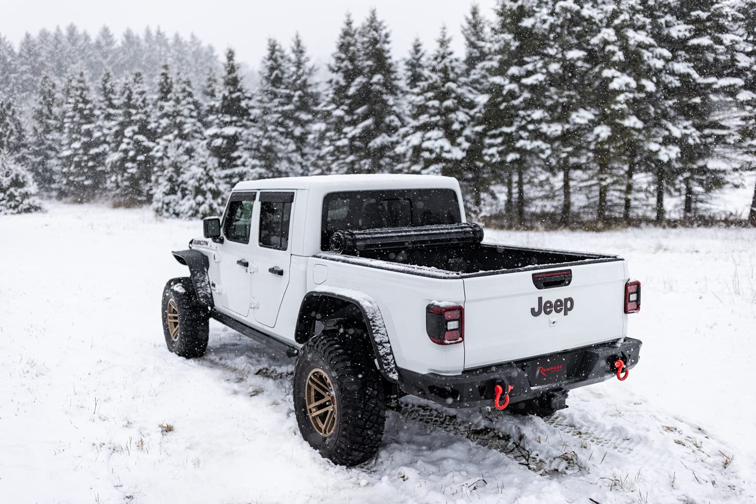 Rock Rail RAMPAGE PRODUCTS Nerf Bars for Jeep Gladiator JT | Pair, Steps Sold Separately, Steel, Black | 26410035 | Fits 2020-2025 Jeep Gladiator JT