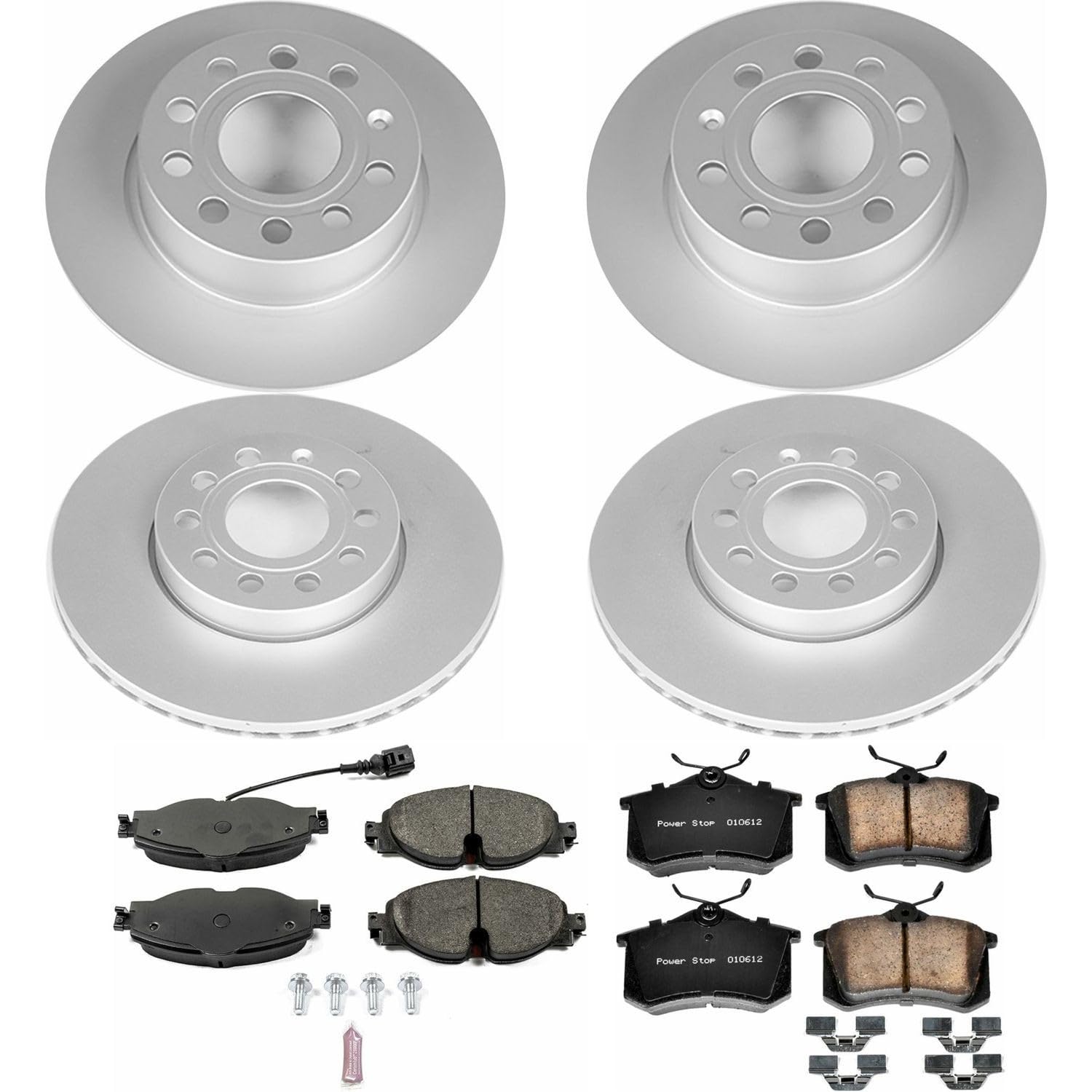 Power Stop CRK7109 Z23 Evolution Geomet Coated Brake Kit Front and Rear For Volkswagen Golf 2015, Volkswagen Golf SportWagen 2015 [Model Specific]
