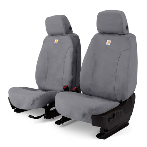 Covercraft Custom SeatSaver Carhartt Seat Covers for 2021-2026 Ford F-150 & 2022-2026 F-150 Lightning, 2023-2026 F-250/F-350/F-450/F-550-1st Row Bucket Seats, Duck Weave Gravel