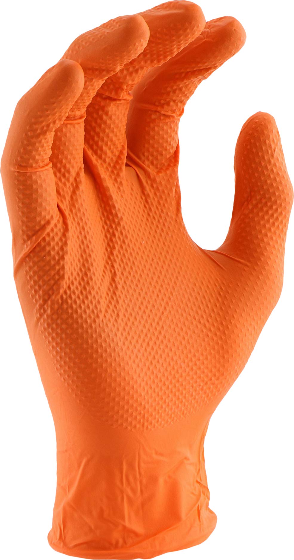 PosiGrip West Chester 2940 7 MIL Industrial Grade Nitrile Gloves – [Pack of 100] Orange, Medium, Powder-Free Gloves with Diamond Embossed Textured Palm