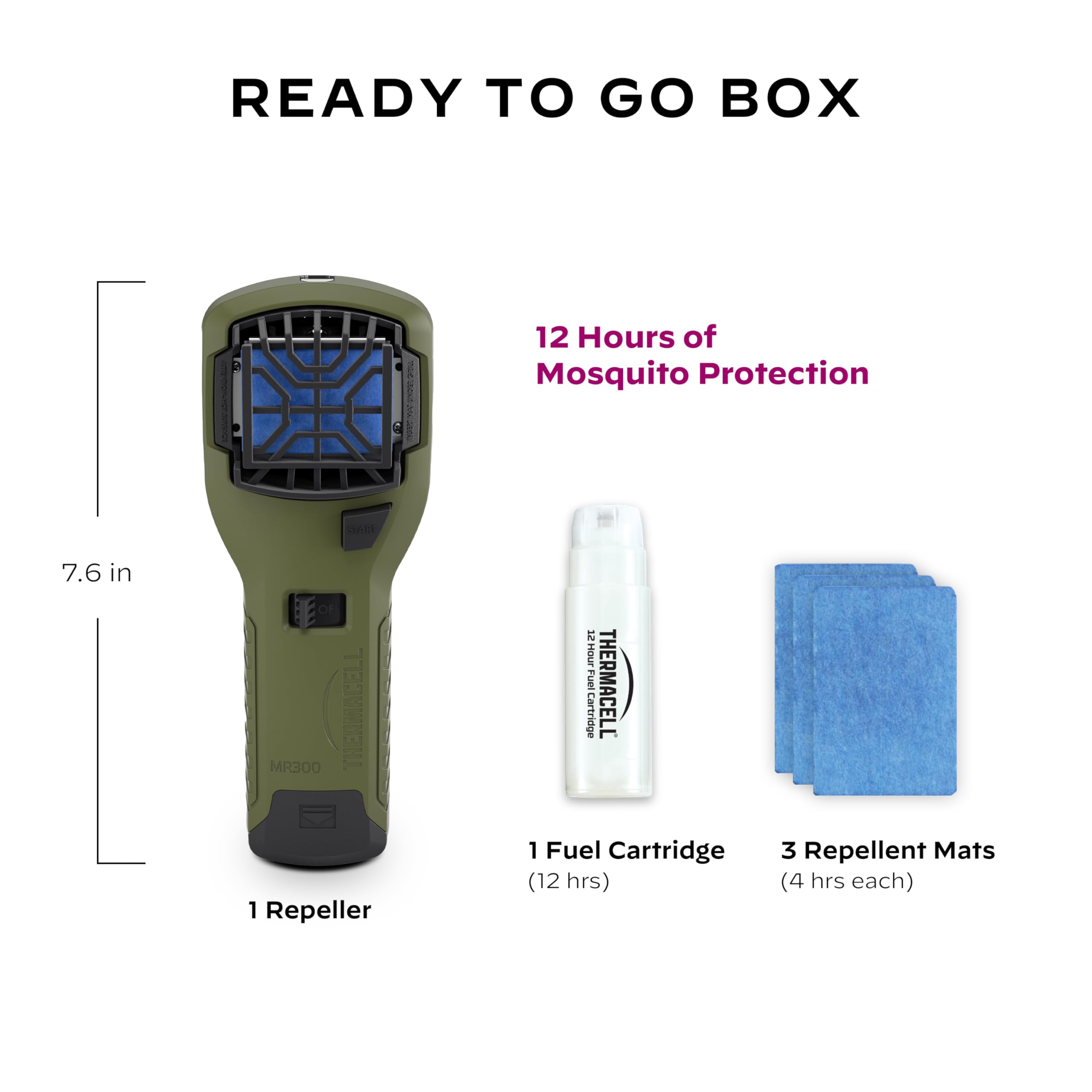 Mosquito Thermacell Portable Repeller; Includes 12-Hour Refill; 15 Foot Zone of Protection; Highly Effective Mosquito Repellent; Bug Spray Alternative; Scent Free