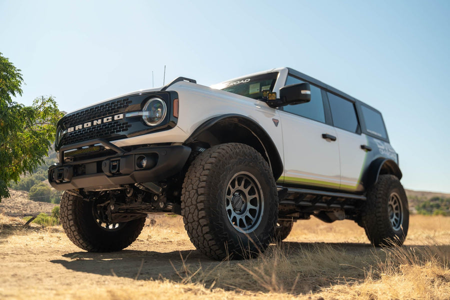 Capable DV8 Offroad Bull Bar for 2021-2025 Ford Bronco | Designed for The Capable Front Bumper | Compatible w/ (1) 13-20" Light Bar or 3" Pod Lights | Adjustable & Removable Light Tabs | Steel