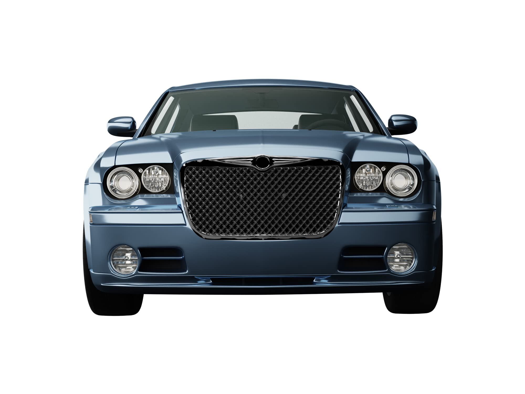 7147485 Armordillo USA Mesh Front Hood Grille - Gloss Black 2005-2010 Chrysler 300/300C