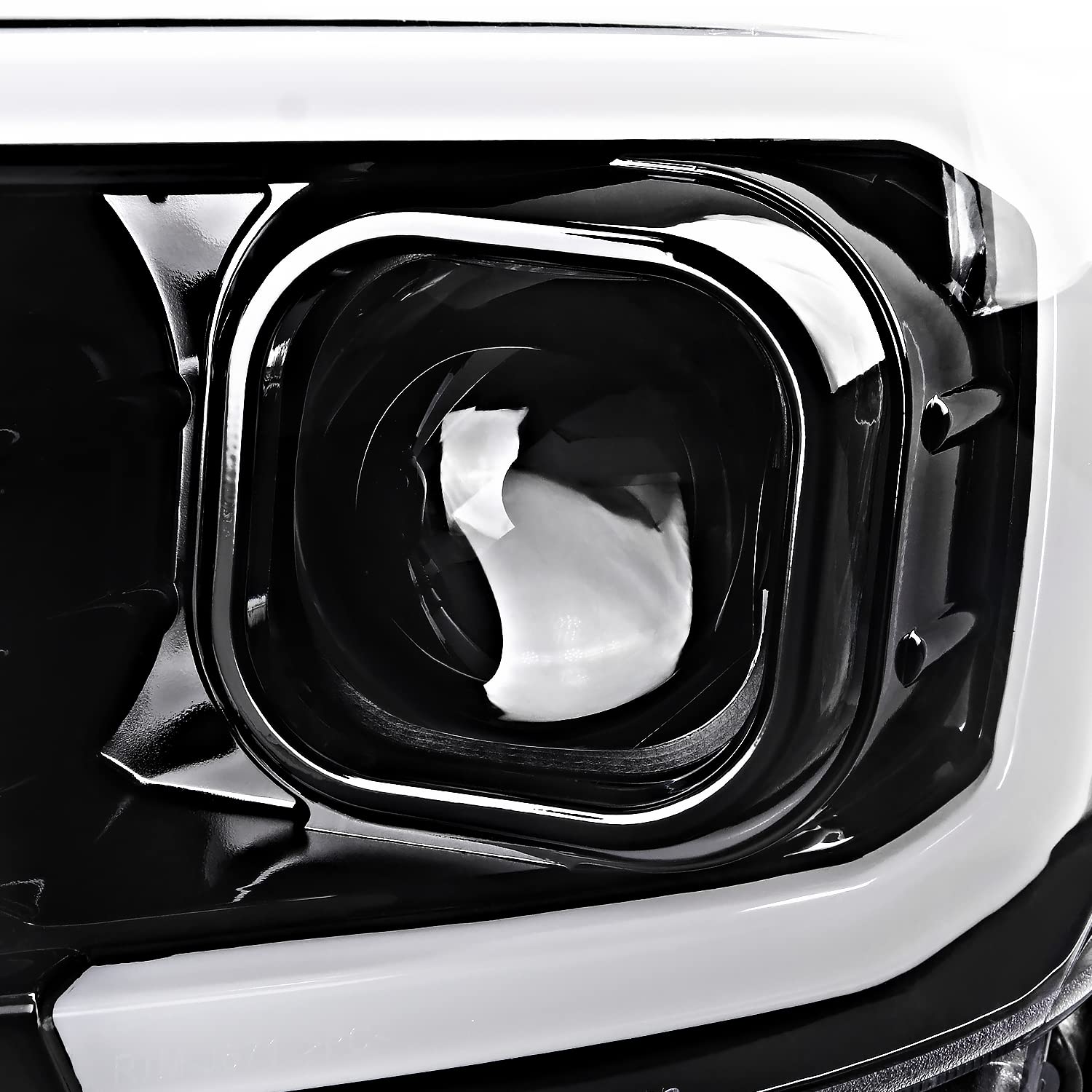 Jet Black SPEC-D TUNING Projector Headlights w/Switchback LED Tube Signal Compatible with 2016-2023 Toyota Tacoma, Left + Right Pair Headlamp Assembly