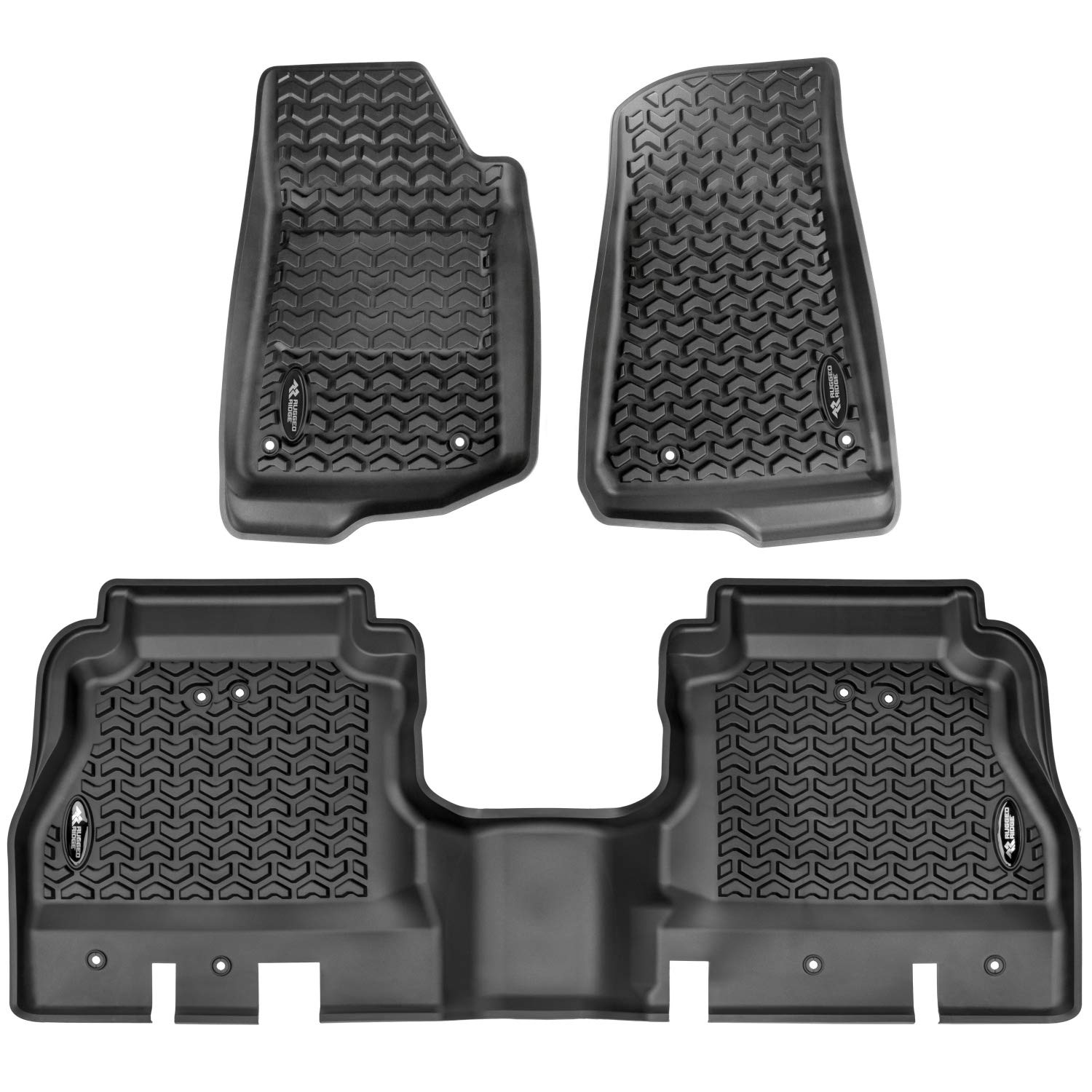 Floor Liner Set Rugged Ridge for Jeep Gladiator JT |Black | 12987.44 | Fits 2020-2024 Jeep Gladiator JT
