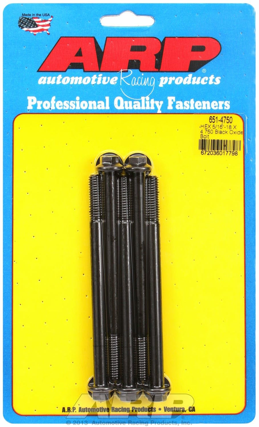 Hex ARP (651-4750) Oxide Bolt, Black