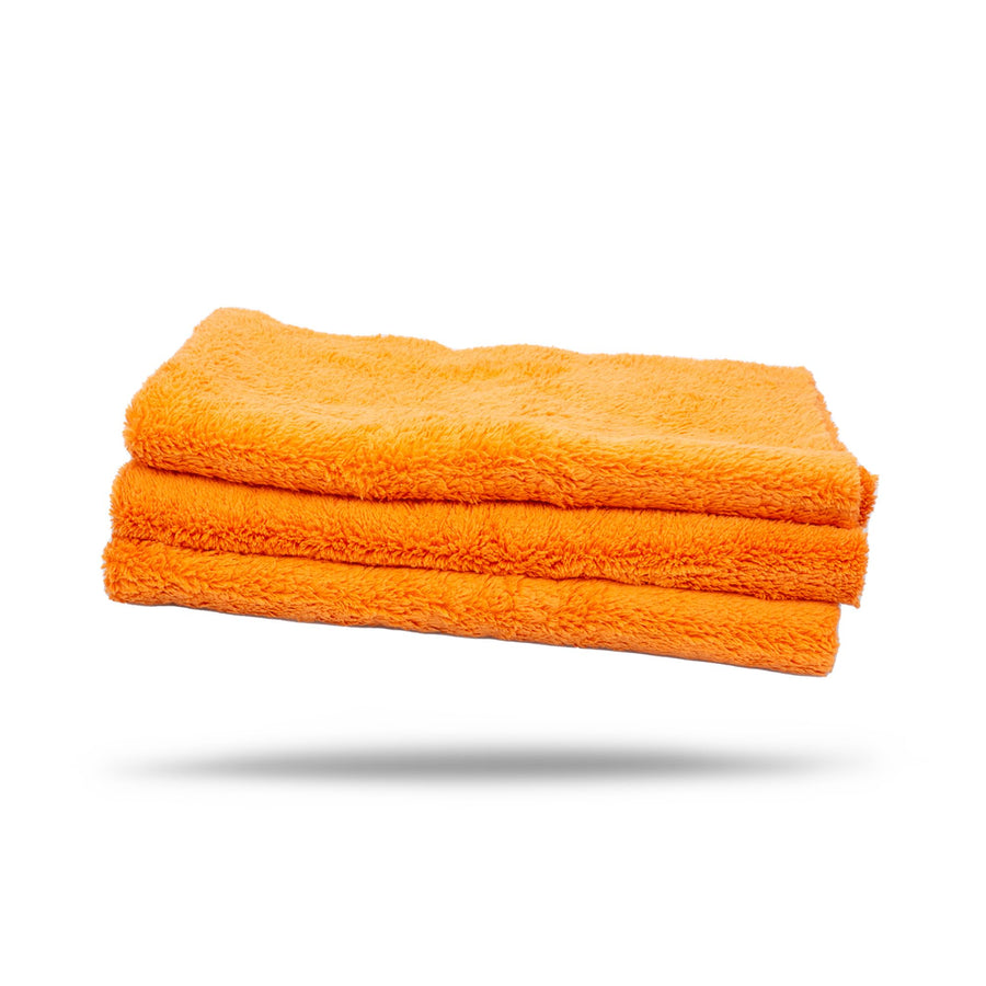 16" x 16" Maxshine Universal 3-Pack 500GSM Orange Edgeless Microfiber Towel – Ultra-Soft & High Absorbency – Ideal for Car Detailing, Polishing & Finishing – Scratch-Free, Lint-Free Cloth