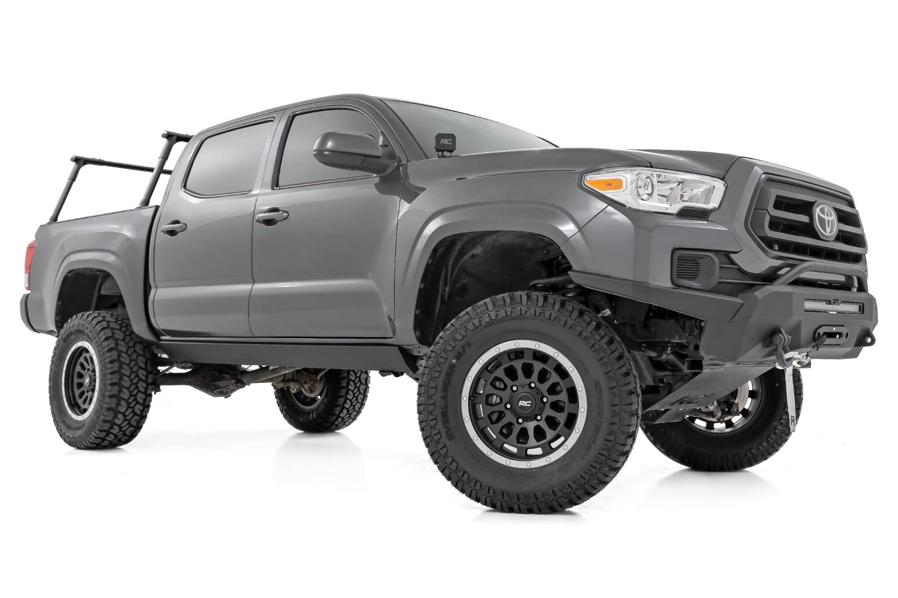 Power Running Boards Rough Country with LED Step Lights for Toyota Tacoma, Double Cab (2005-2023) - Dual Motor i-Force Electric Powerstep Board & Retractable Truck Steps
