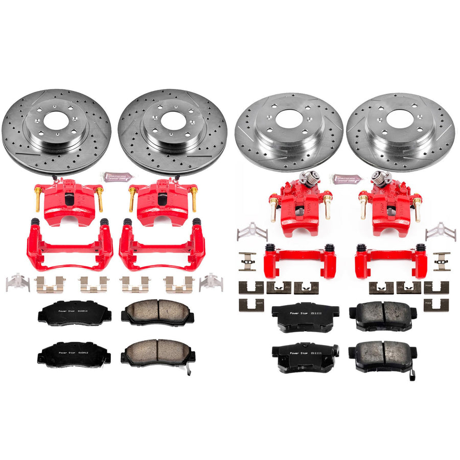 Power Stop Z23 Evolution Sport Brake Kit with Calipers For Prelude Honda 1993-1996 [Model Specific]