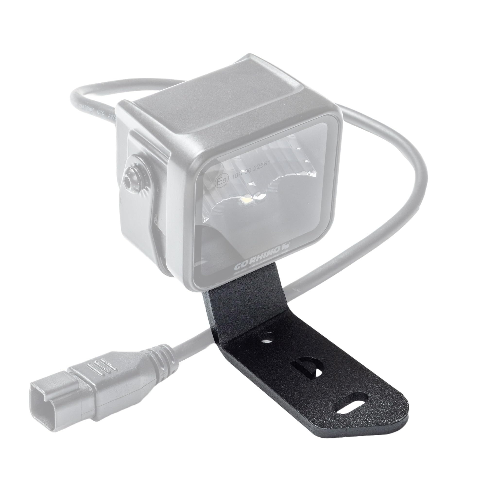 XE Hood Hinge Cube Light Mount Go Rhino | Mild Steel, Textured Black | 732280T | Fits 2021-2023 Ford Bronco